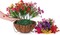 Artificial Hanging Flowers with Basket – UV Resistant Faux Silk Daisy & Bougainvillea Outdoor Porch Decor for Home, Patio, Garden & Indoor Hanging Plant Decoration